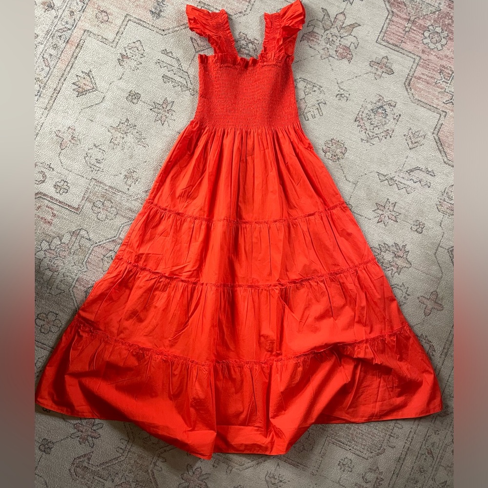 Quince 100% Cotton Tiered Midi Dress